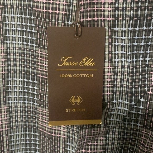 Tasso Elba Stretch Dobby Woven Shirt - Picture 6 of 11